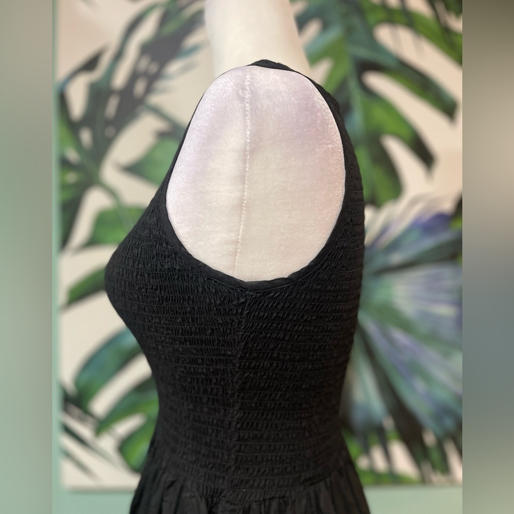 🖤 French Connection Black Smocked Top Dress - Picture 5 of 8